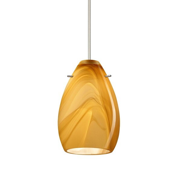 Besa Lighting Pera 6 Cord Pendant, Honey, Satin Nickel Finish, 1x50W Halogen 1XT-1713HN-SN - main